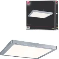 Paulmann LED-paneel Atria, dimbaar, alu / grijs / zink, Woon-/ Eetkamer, Kunststof, Modern, LED plafondlamp