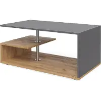 Vicco Guillermo Salontafel – 91 x 52.6 cm Antraciet/zand eik