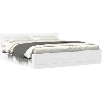 vidaXL Bedframe met hoofdeinde zonder matras 180x200 cm wit