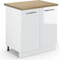 Vicco Fame-Line Wastafelkast – 80 cm, WB Eik Wit Hoogglans