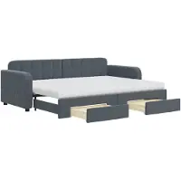 vidaXL Slaapbank onderschuifbed en lades 80x200 cm fluweel donkergrijs