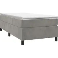 Syfax Boxspring met matras fluweel lichtgrijs 90x200 cm