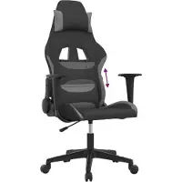 Syfax Gamestoel stof zwart en lichtgrijs