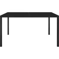 Syfax Tuintafel 130x130x72 cm staal en glas zwart