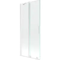 Mexen Velar badwand 2-delige schuifdeur 80 x 150 , transparant, wit - 896-080-000-01-20