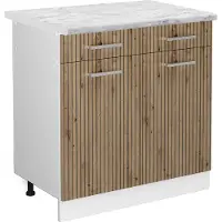 Vicco R-Line Keukenonderkast – 80 cm, WB Marmer Artisanaal eiken