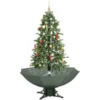 Syfax Kerstboom sneeuwend met paraplubasis 170 cm groen