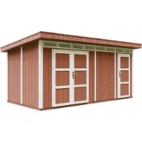 Timbela M905C-REDWOOD RED - LP SmartSide Tuinhuis op houtbasis - 11,47 m² - 530x279xH237 cm - met vloer en verf