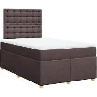 vidaXL Boxspring met matras stof donkerbruin 120x200 cm