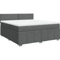 vidaXL Boxspring met matras stof donkergrijs 180x200 cm