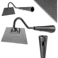 Kadax Tuinhak zonder steel, hak in trapeziumvorm, onkruidhak van staal, plantenhak voor het wieden en hakken van onkruid, strijktouwhaak, bloemperkhak (zwart, 12 cm)