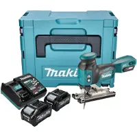 Makita JV 001 GM201 Accu-decoupeerzaag 40 V max. 135 mm borstelloos + 2x accu 4.0 Ah + lader + Makpac