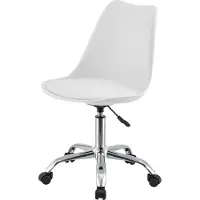 En.casa Bureaustoel Atherton op wielen 83-93x48x55 cm wit