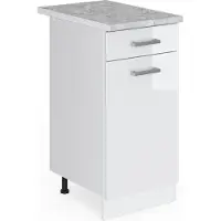 Vicco R-Line Keukenonderkast – 40 cm, WB Marmer Wit Hoogglans