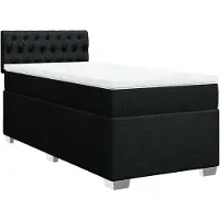 vidaXL Boxspring met matras stof zwart 80x200 cm