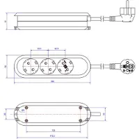 Bachmann SMART stekkerdoos 3x geaard contact, wit, 1,5 m