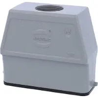 Harting Han 16A, hoog model, met rechte kabelaansluiting, 1xM25, geschikt voor 1 klem (aan het onderste deel), aansluiting M25
