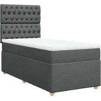 vidaXL Boxspring met matras stof donkergrijs 100x200 cm