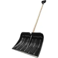 Prosperplast sneeuwschuiver ALPINUS ECO, matzwart, 38x55 cm, met houten steel. Modelnummer: PPILT55-S411