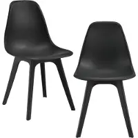 En.casa [] 2 design stoelen, zwart, eetkamerstoel, kunststof, in Scandinavische stijl
