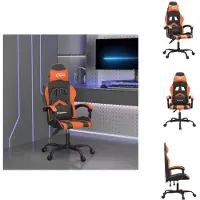 vidaXL Gaming stoel, draaibaar, zwart en oranje, kunstleer - Gaming stoel