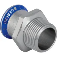 Geberit Technologie voor pijpaansluitingen, Mapress Roestvrij stalen adapter, overgang 42 mm buitendraad - 31710 (Persaansluiting)