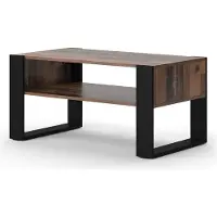 Vicco Olli Salontafel – 92 x 52.4 cm met plank Antiek hout
