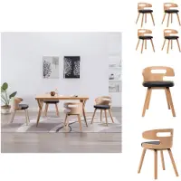 vidaXL Eetkamerstoelen, 4 stuks, zwart, beukenhout en kunstleer - Eetkamerstoelen
