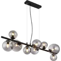 Globo Hanglamp Riha, zwart, Woon-/ Eetkamer, metaal, hanglamp