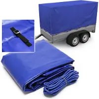 Wiltec afdekzeil voor aanhangers, 207,5 x 114 x 90 cm, afdekzeil met spanriemen en elastische banden, waterdicht en winddicht beschermzeil, afdekkleed 1000D