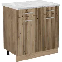 Vicco R-Line Keukenonderkast – 80 cm WB Marmer Artisanaal eiken