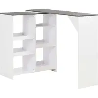 Prolenta Maison Exclusive - Bar tafel met verstelbaar plankje, wit, 138 x 39 x 110 cm