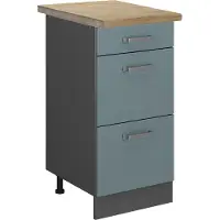 Vicco R-Line Keukenonderkast – 40 cm met laden, WB Eik Blauw-grijs
