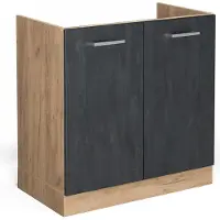 Vicco R-Line Wastafelkast – 80 cm zonder werkblad Zwart beton