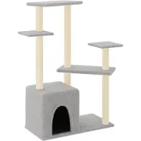 Syfax Kattenmeubel met sisal krabpalen 107,5 cm lichtgrijs