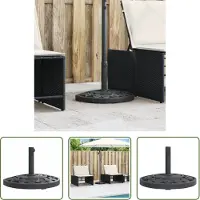 The Living Store Parasolbasis - Parasolvoet - Parasolvoet voor stok van Ø38 / 48 mm 9 kg halfrond - Tuinset - Outdoordecoratie - Patiomeubilair