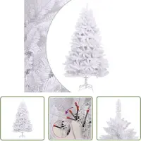 The Living Store Kunstkerstboom - 300 cm - Wit - Scharnierconstructie - PVC uiteinden