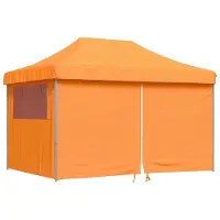 Syfax Partytent inklapbaar pop-up met 4 zijwanden oranje