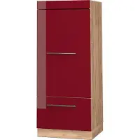 Vicco Hoge kast Fame-Line, Bordeauxrode hoogglans/Goudkleurig Eiken, 60 cm