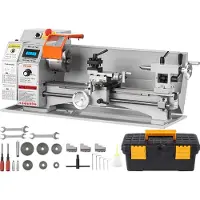 Vevor Metaaldraaibank 17,8 x 40,6 cm Metaaldraaibank 50-2500 tpm Tafeldraaibank 800 W 9x Metrisch (van 0,5 tot 3 mm) 10x Inch (van 10 tot 44 TPI) Draad MT5 Spindelconus