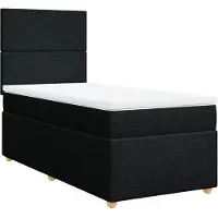 vidaXL Boxspring met matras stof zwart 100x200 cm