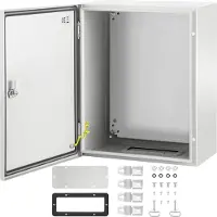 Vevor schakelkast NEMA industriële behuizing 50x40x25cm NEMA 4X stalen verdeelkast IP66 waterdicht en stofdicht elektrische aansluitdoos voor buiten/binnen met montageplaat