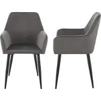 En.casa Eetkamerstoel Hollola set van 2 donkergrijs