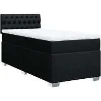 vidaXL Boxspring met matras stof zwart 90x190 cm