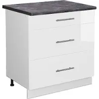 Vicco Fame-Line Keukenonderkast – 80 cm met 3 laden, WB Antraciet Wit Hoogglans
