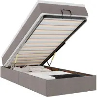 vidaXL Ottoman bed met matras 90x200cm stof taupe
