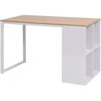 Syfax Schrijftafel 120x60x75 cm eikenkleur en wit