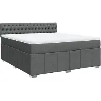 vidaXL Boxspring met matras stof donkergrijs 180x200 cm