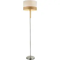 Globo Lighting Vloerlamp Libba, crème / amber, Woon-/ Eetkamer, Textiel / Stof / Zijde, Modern, vloerlamp