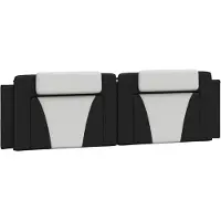 vidaXL Hoofdbordkussen "Viana" 180 cm kunstleer zwart en wit